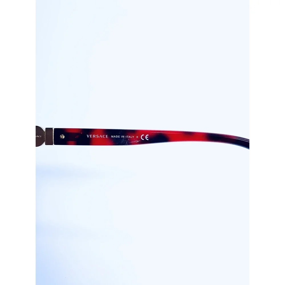 Versace Red Tortoise Gold Medusa Temple Eyeglasses Italy MOD 3247 53 18 140